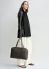 Grained-leather day tote dark chocolate sold by Toteme