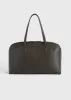 Grained-leather day tote dark chocolate sold by Toteme