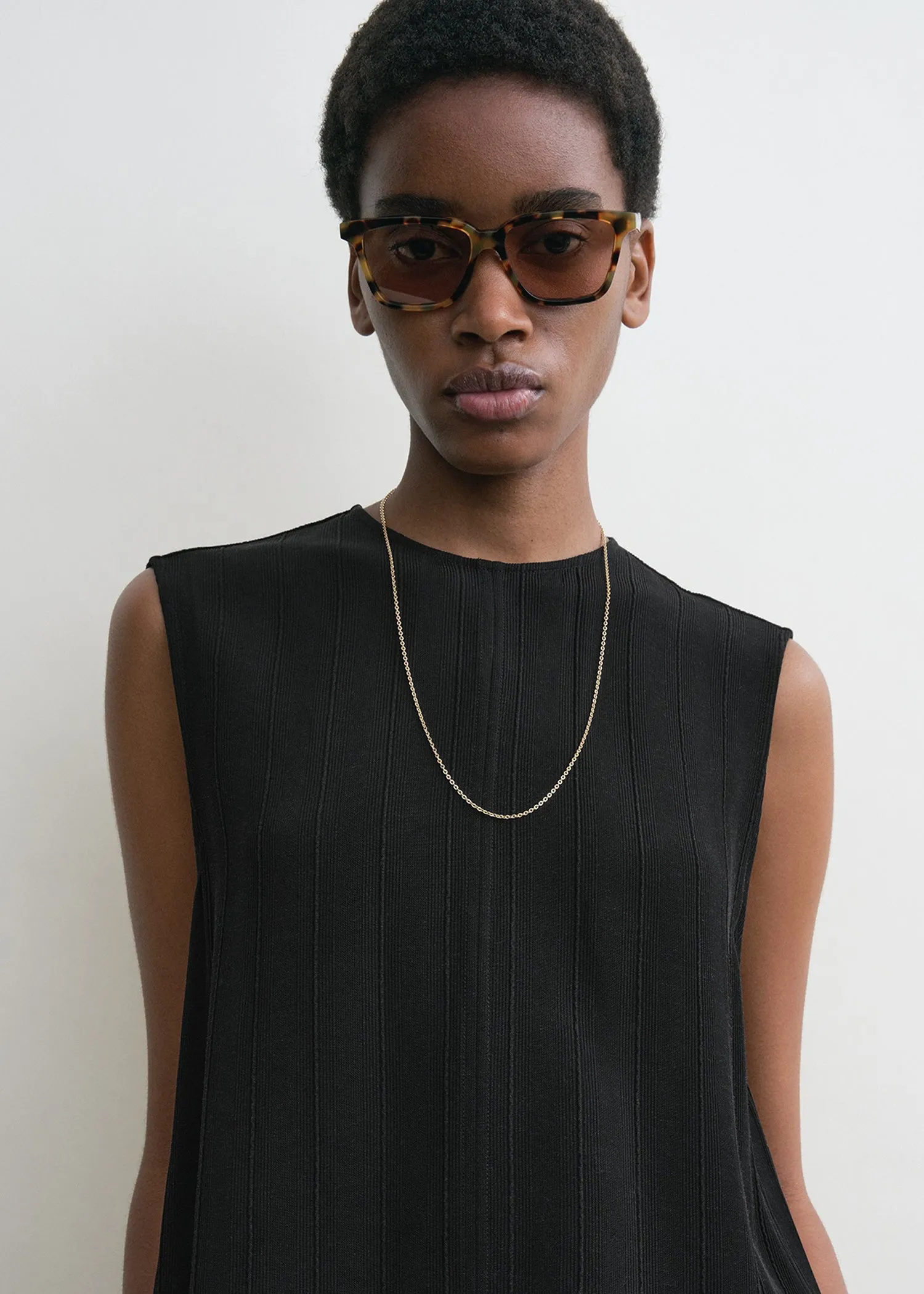 Woven stripe top black sold by Toteme product image thumbnail 4