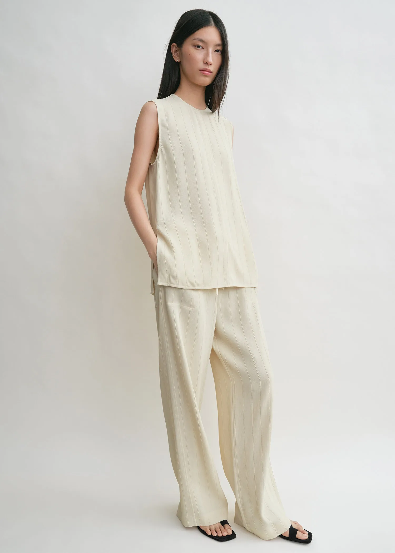 Woven stripe top ecru sold by Toteme product image thumbnail 2