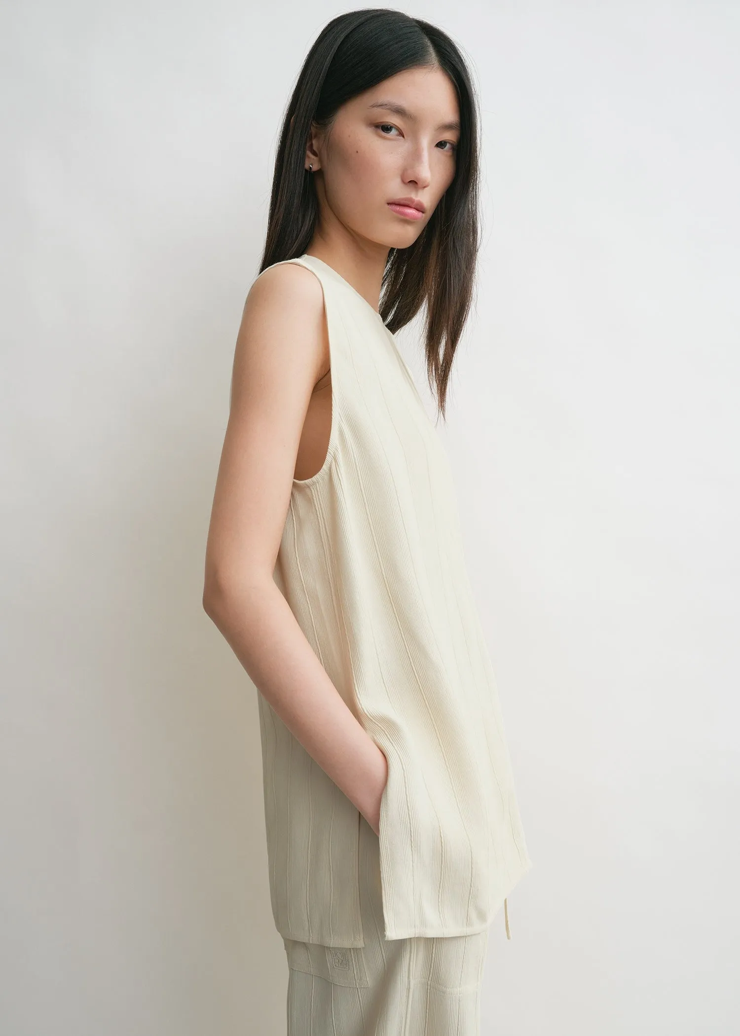 Woven stripe top ecru sold by Toteme product image thumbnail 5