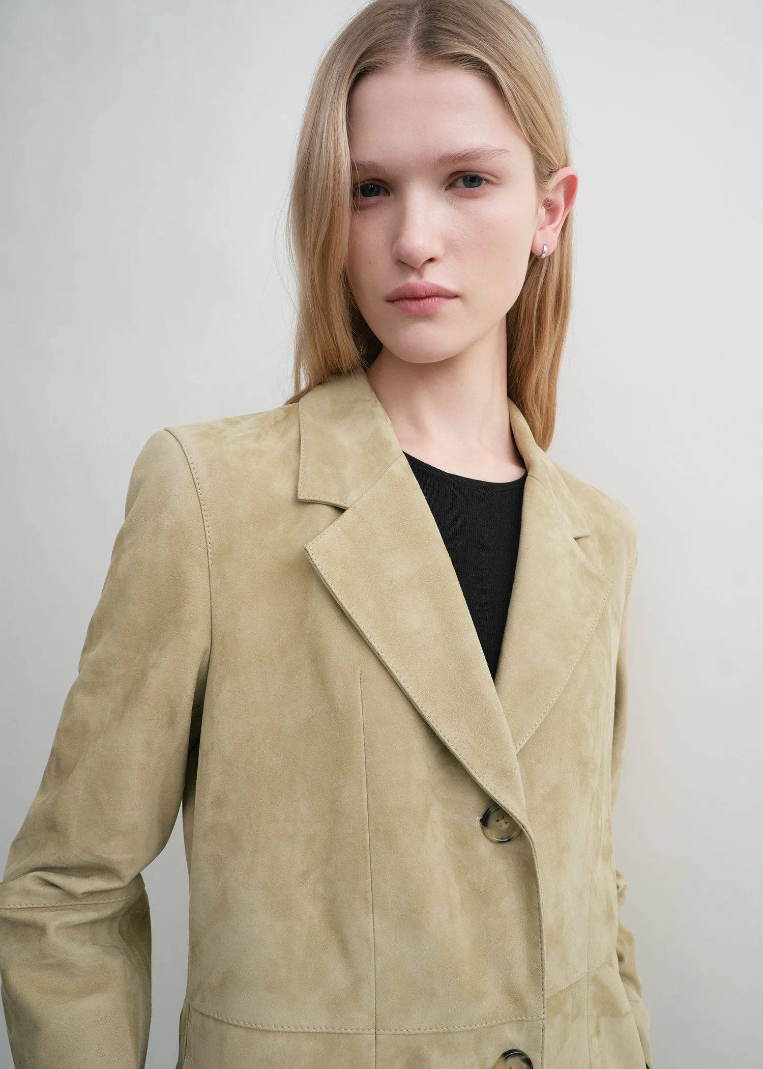 Cinched suede coat desert sold by Toteme product image thumbnail 4