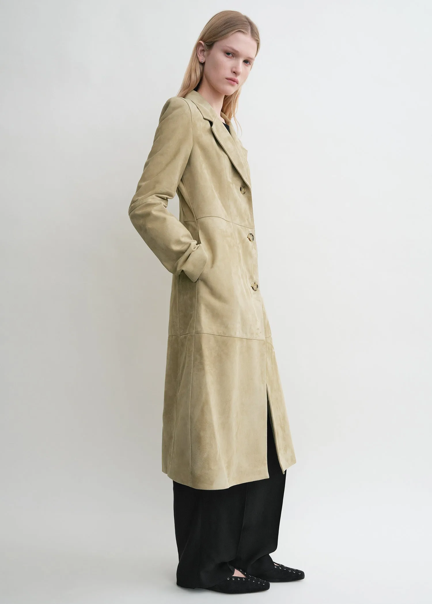 Cinched suede coat desert sold by Toteme product image thumbnail 2
