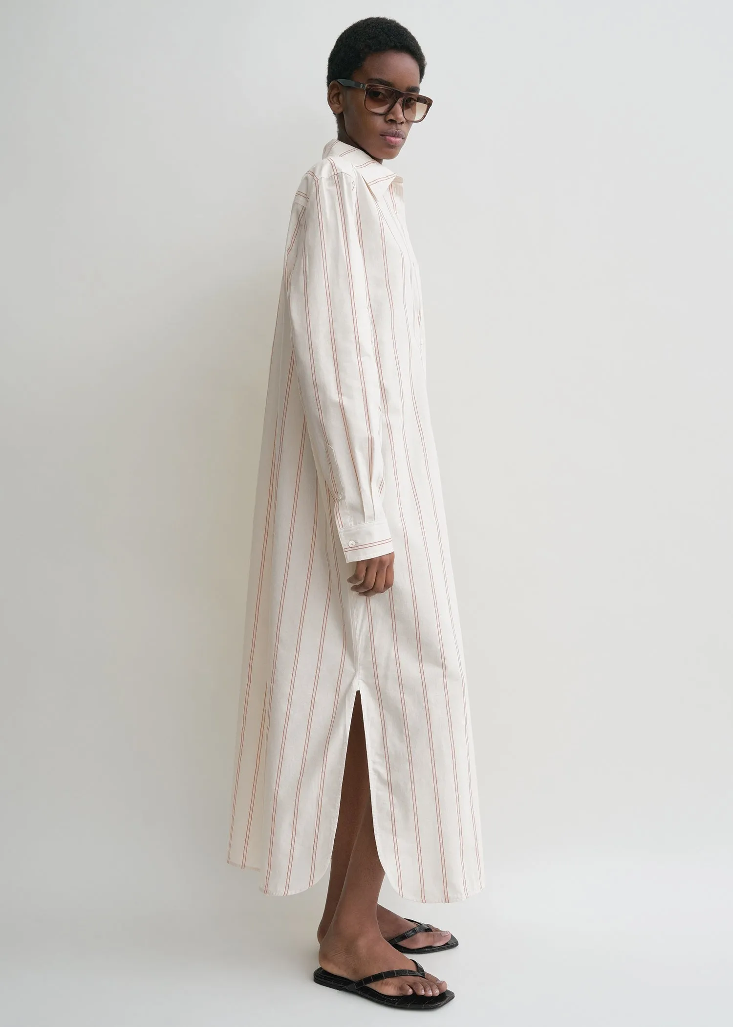 Striped tunic dress ecru/blossom sold by Toteme product image thumbnail 2