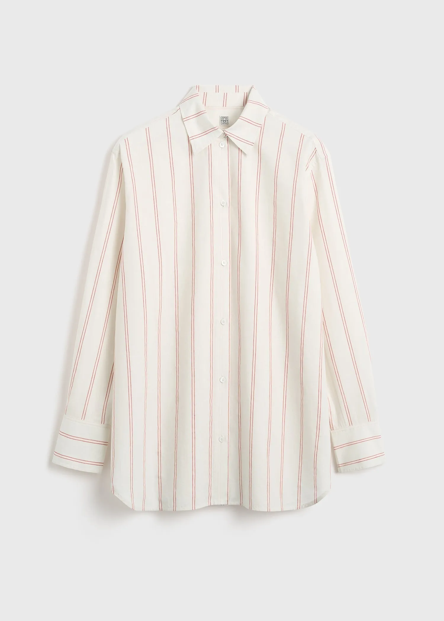 Relaxed striped shirt ecru/blossom sold by Toteme product image thumbnail 5