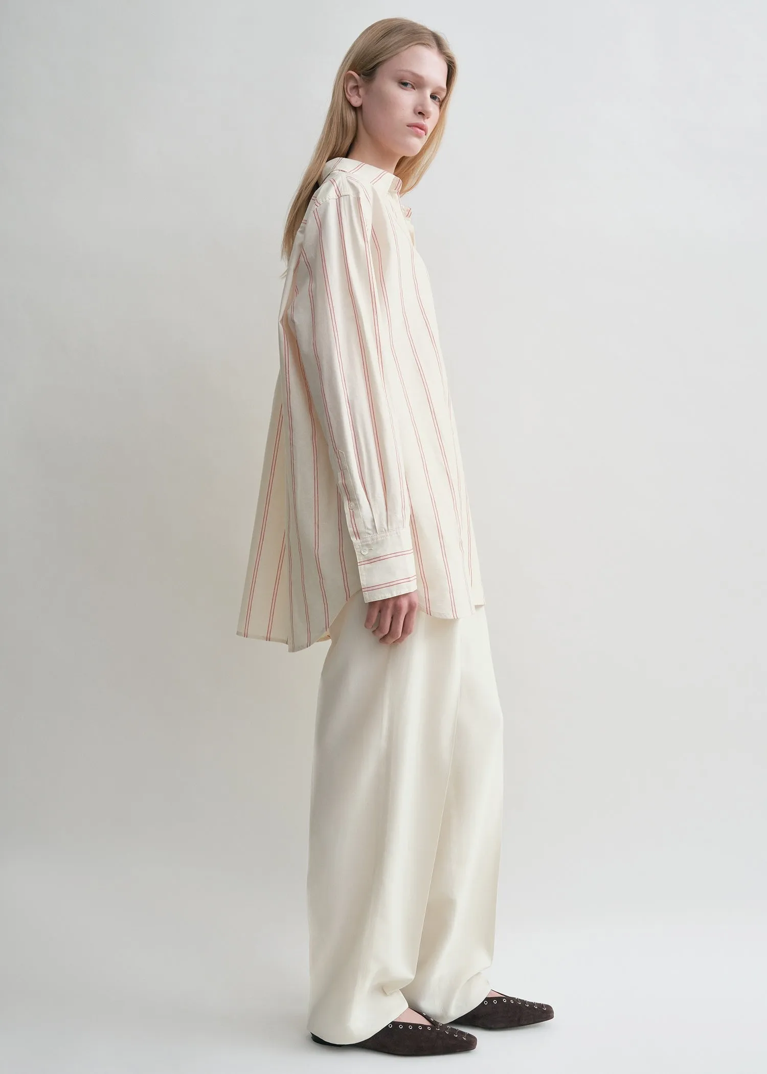 Relaxed striped shirt ecru/blossom sold by Toteme product image thumbnail 2