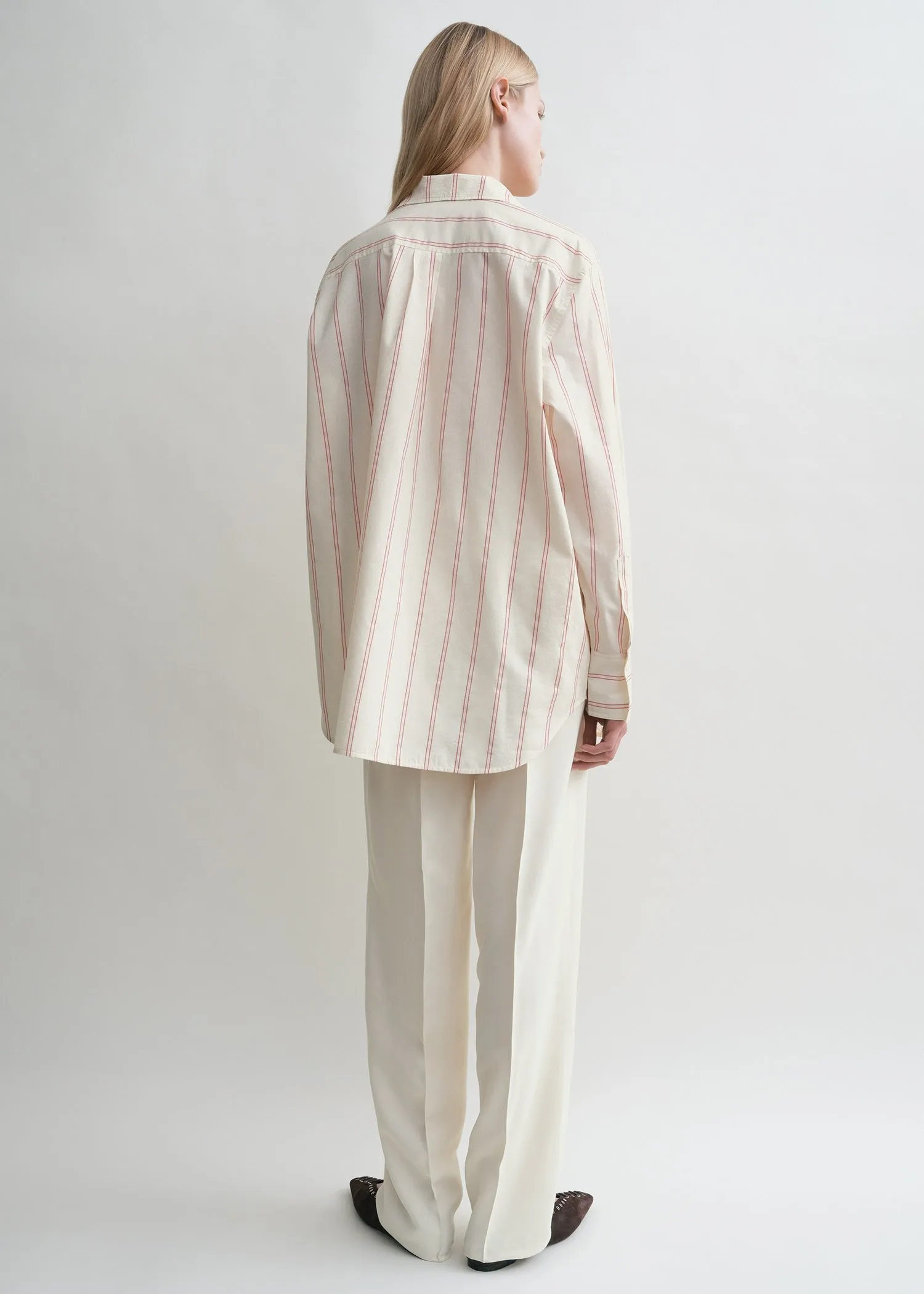 Relaxed striped shirt ecru/blossom sold by Toteme product image thumbnail 3