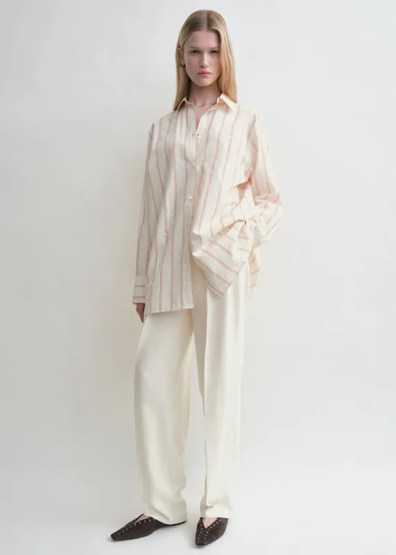 Relaxed striped shirt ecru/blossom sold by Toteme
