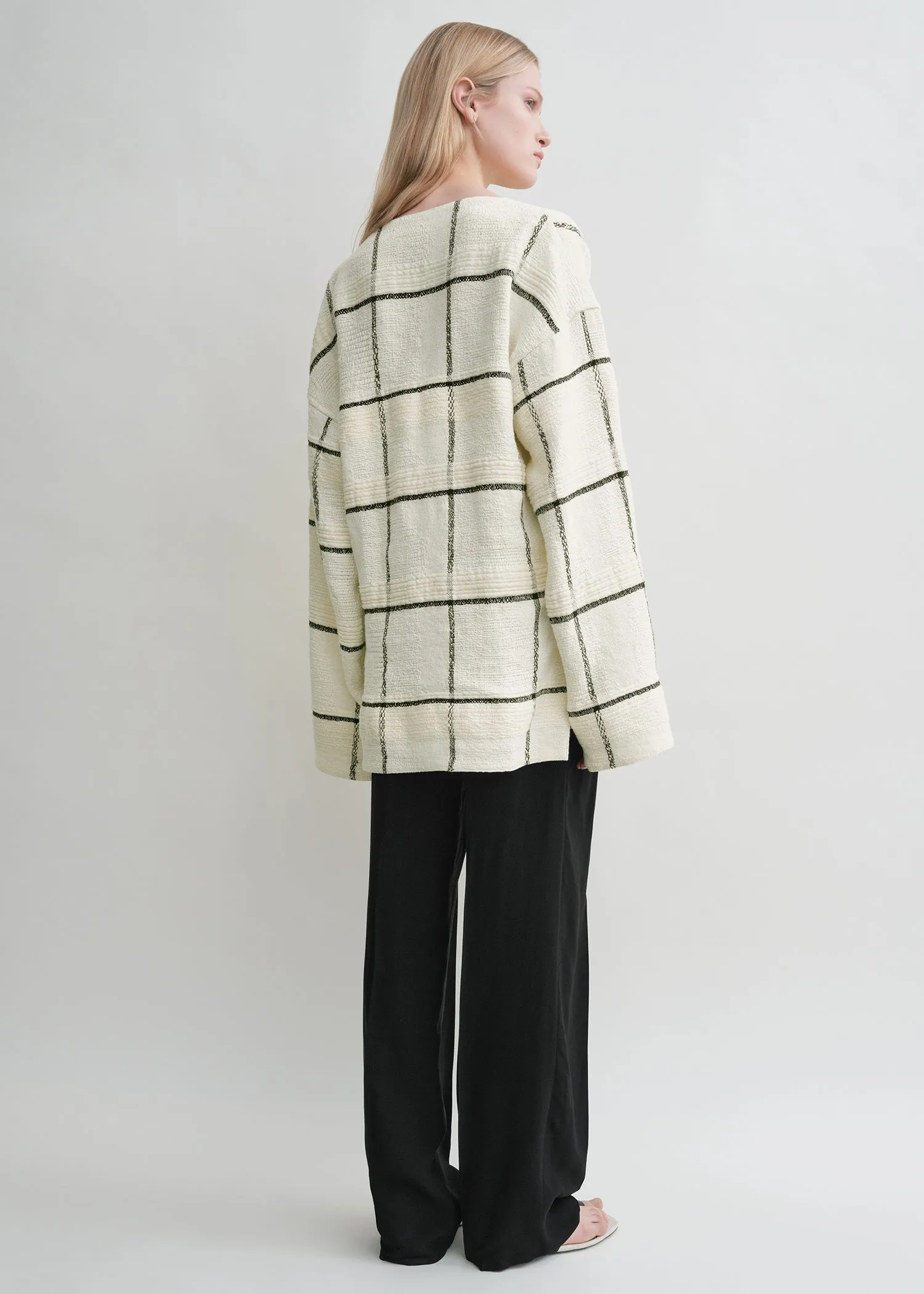 Windowpane-check tunic ecru sold by Toteme product image thumbnail 3