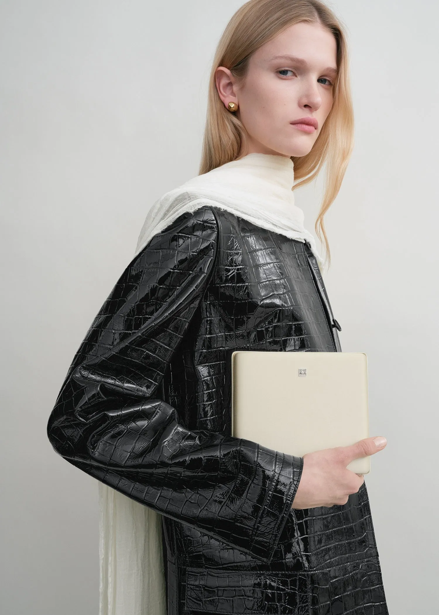 Satin box clutch ecru sold by Toteme product image thumbnail 2