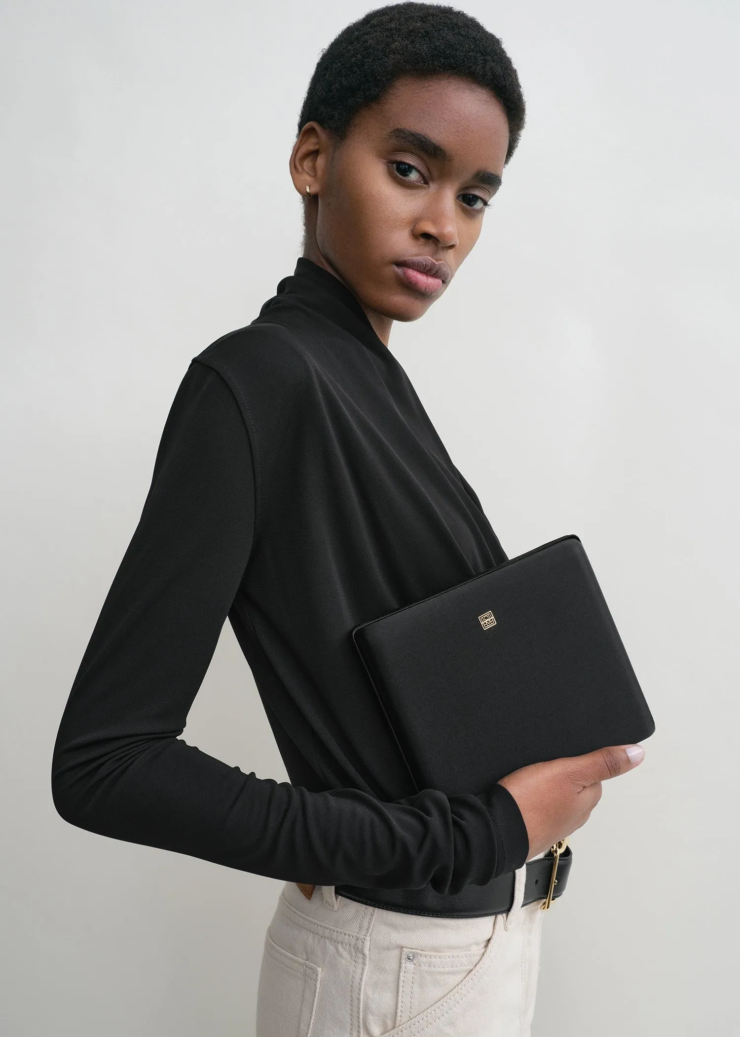 Satin box clutch black sold by Toteme product image thumbnail 2