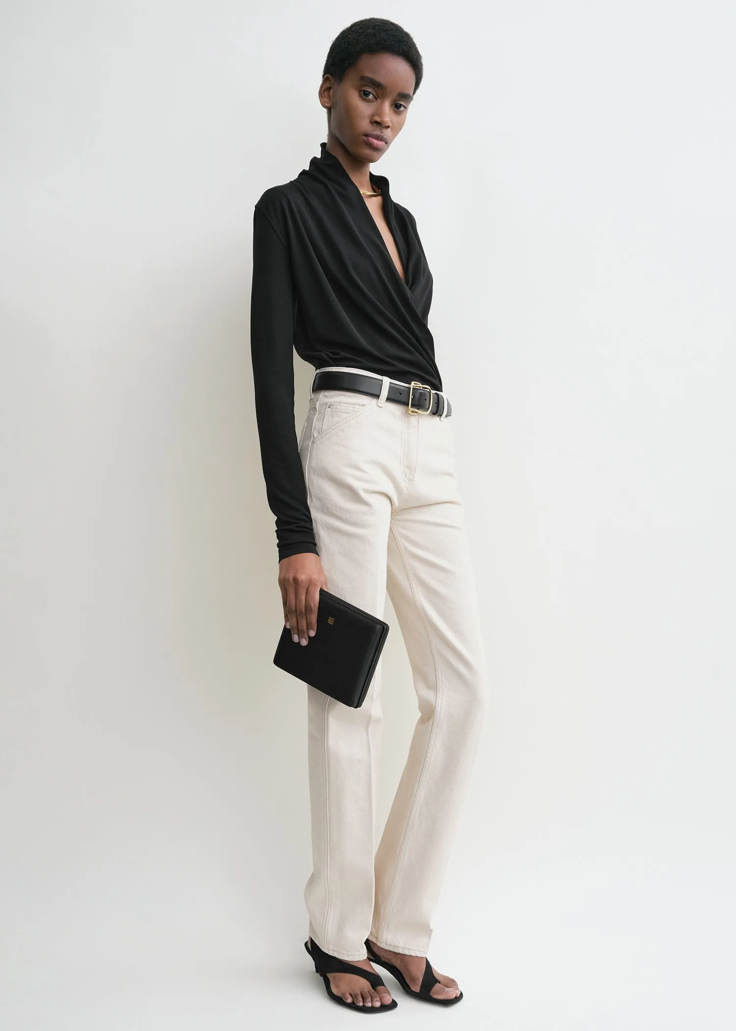 Satin box clutch black sold by Toteme product image thumbnail 3