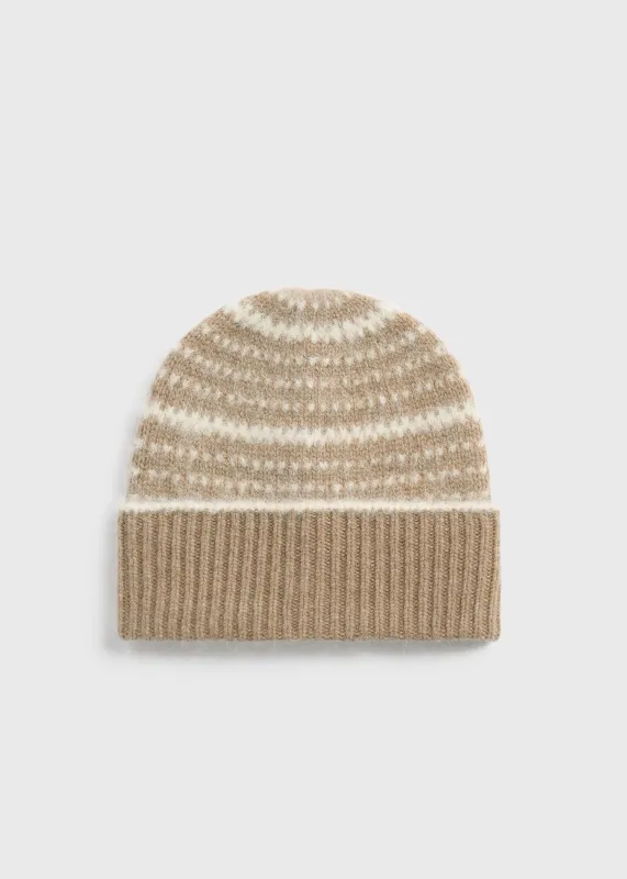 Contrast-edge beanie soft camel made by Toteme