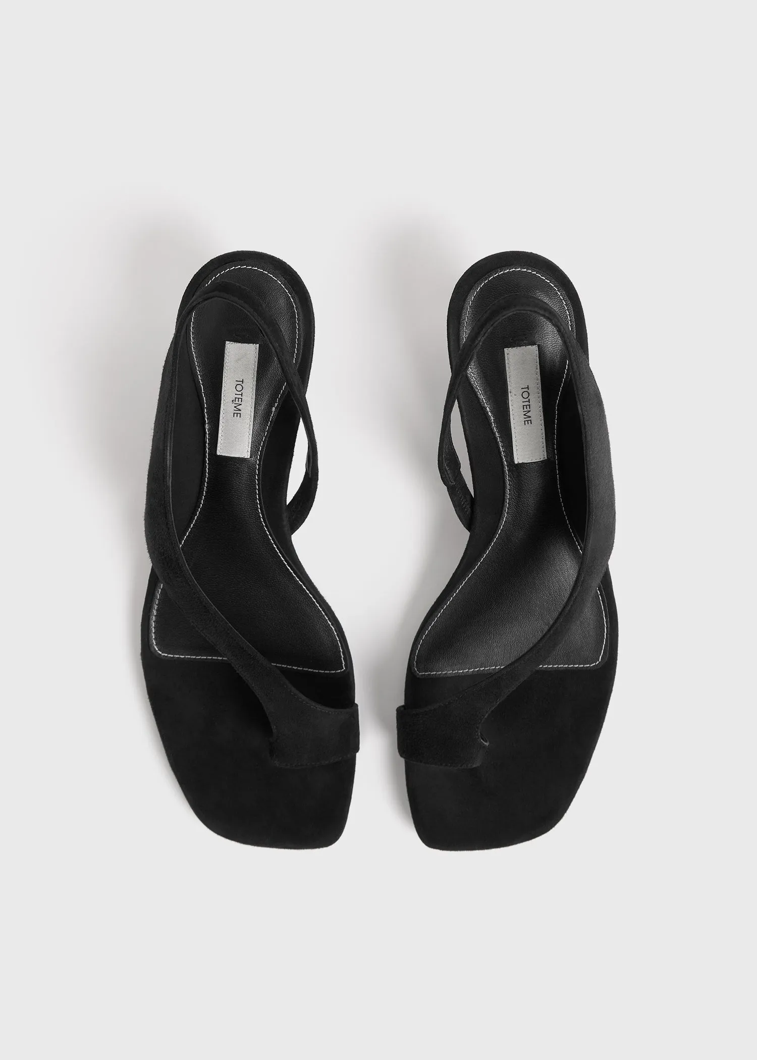 Suede heeled thong sandals black sold by Toteme product image thumbnail 5