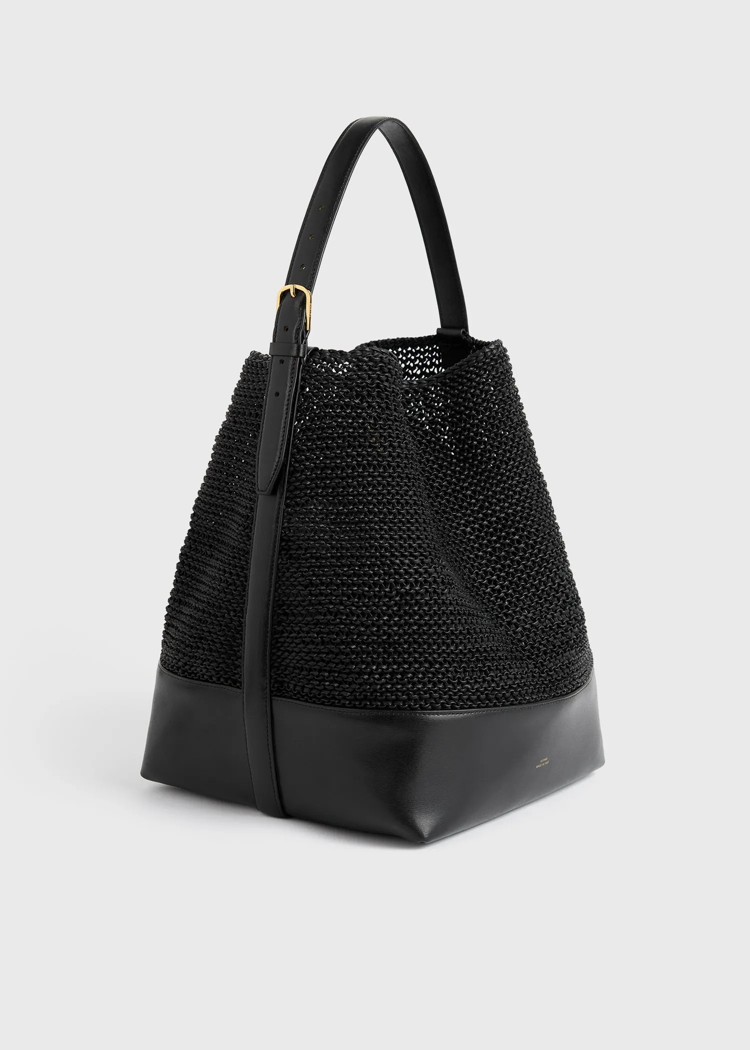 Belted woven-leather tote black sold by Toteme product image thumbnail 4