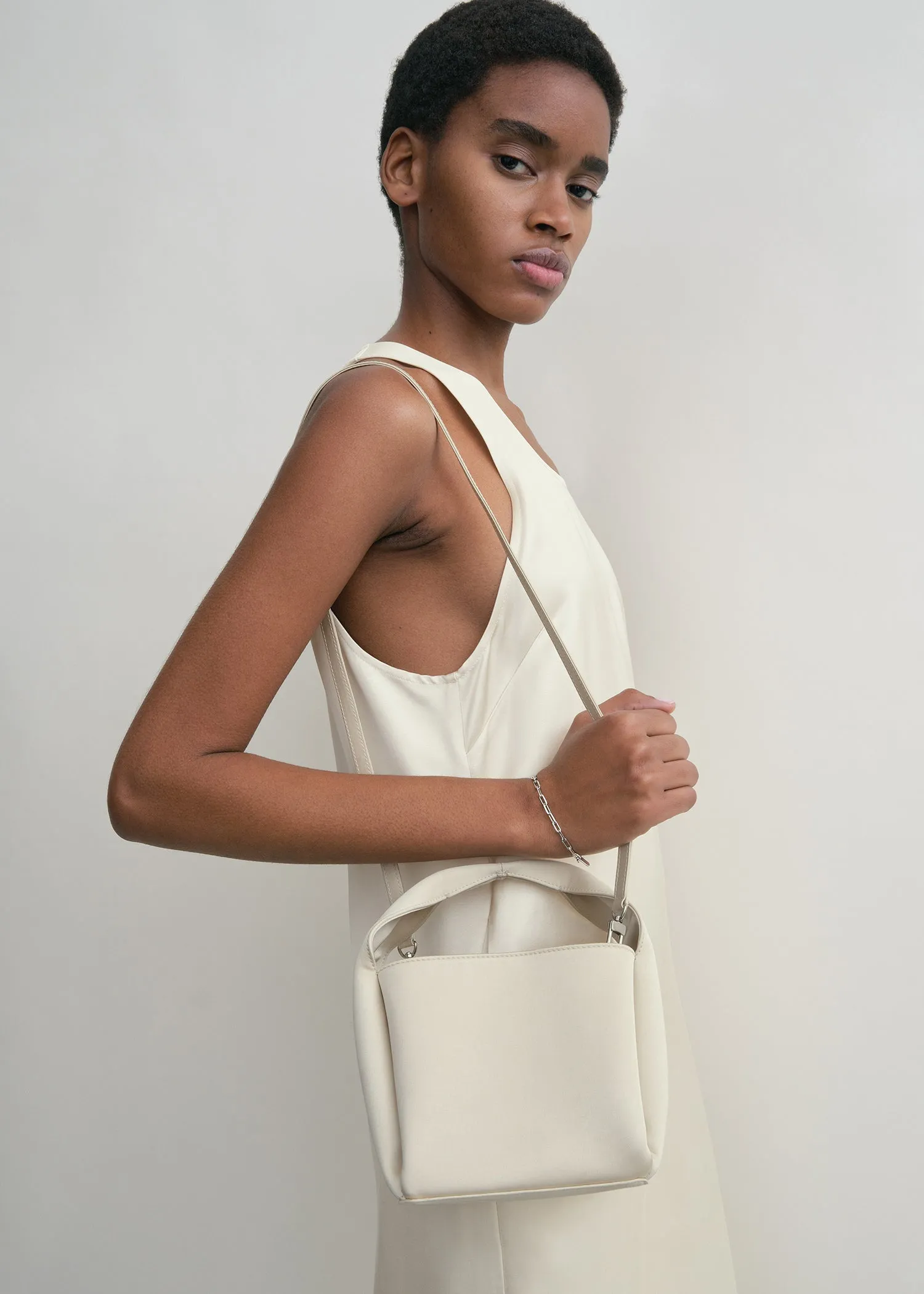 Petite satin bucket bag ecru sold by Toteme product image thumbnail 3