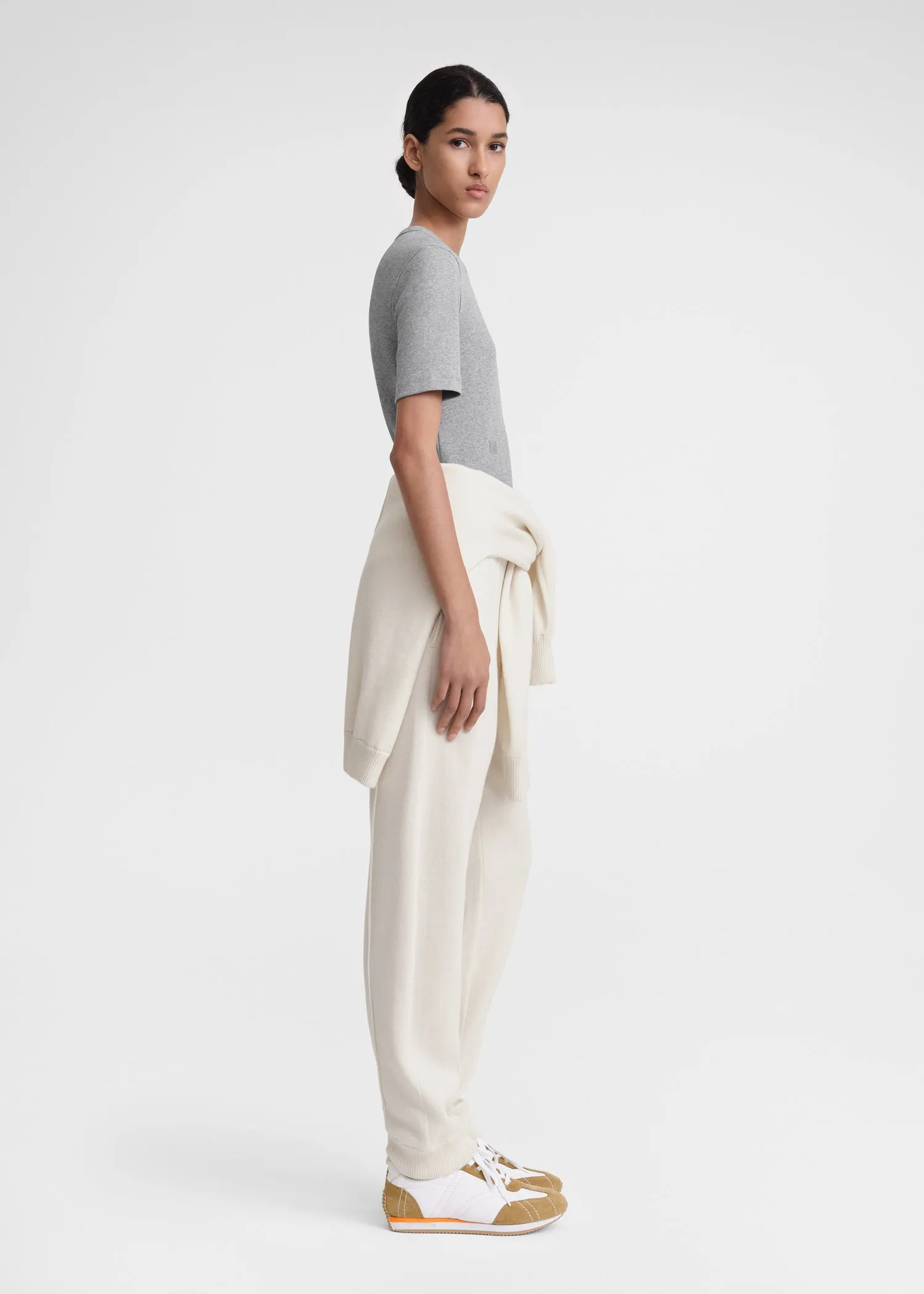 Classic rib tee grey melange sold by Toteme product image thumbnail 2