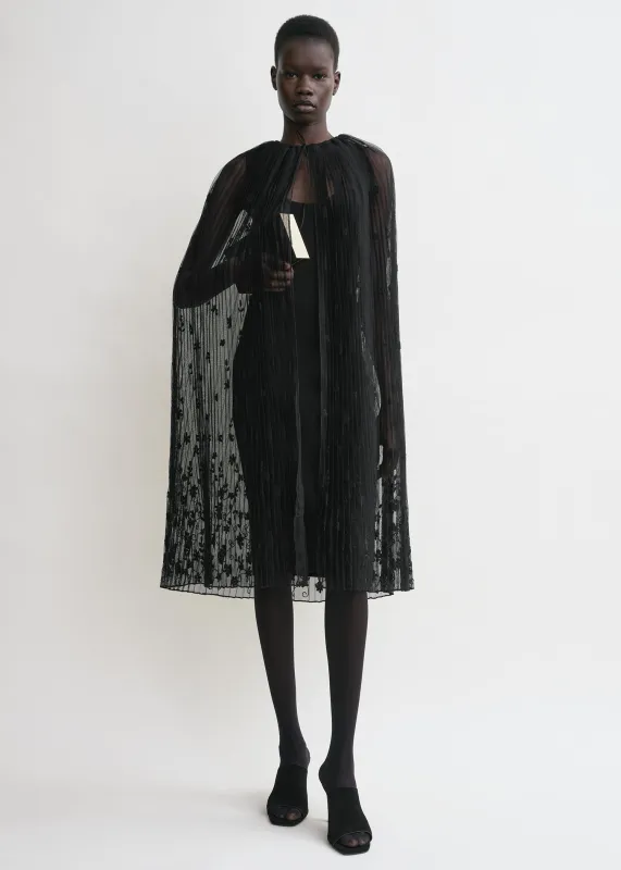 Floral tulle cape black/black sold by Toteme