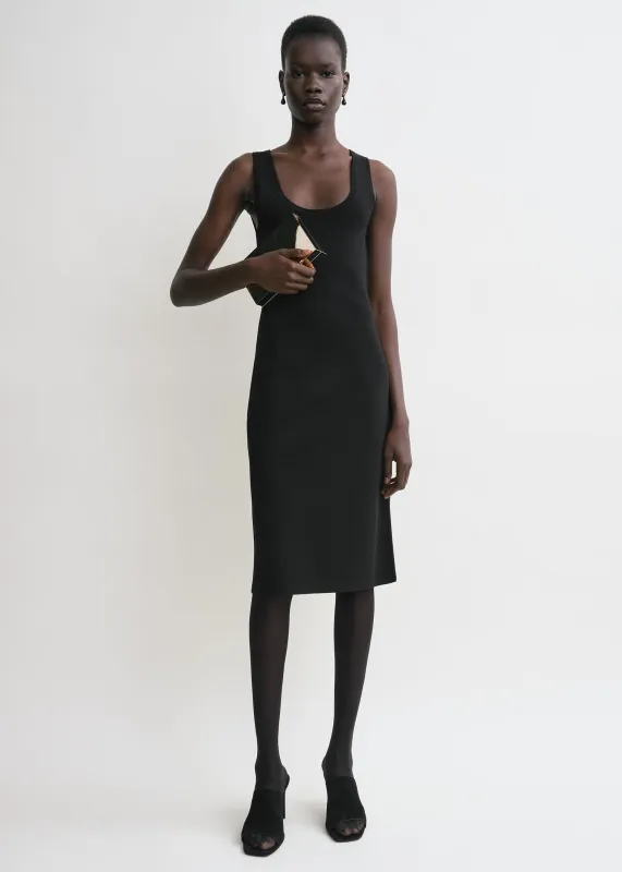 AMOMENTO★hourglass long dress, black Hourglass Long Dress in Black