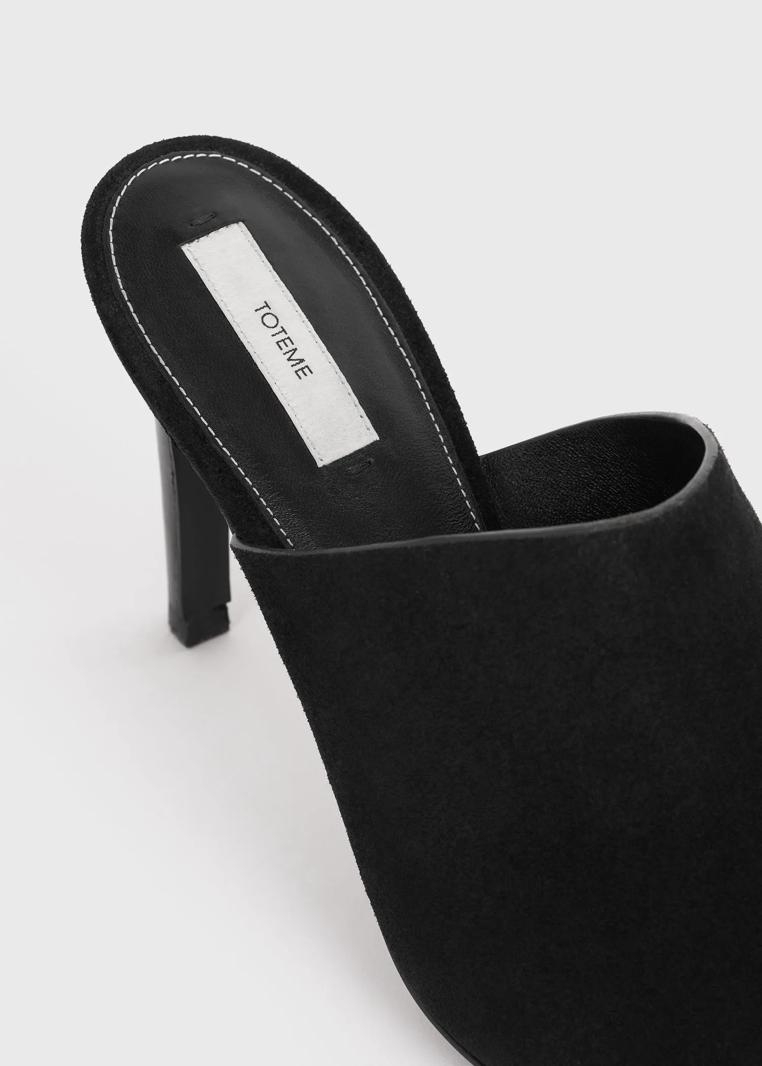 Velour-leather bandeau mules black sold by Toteme product image thumbnail 5