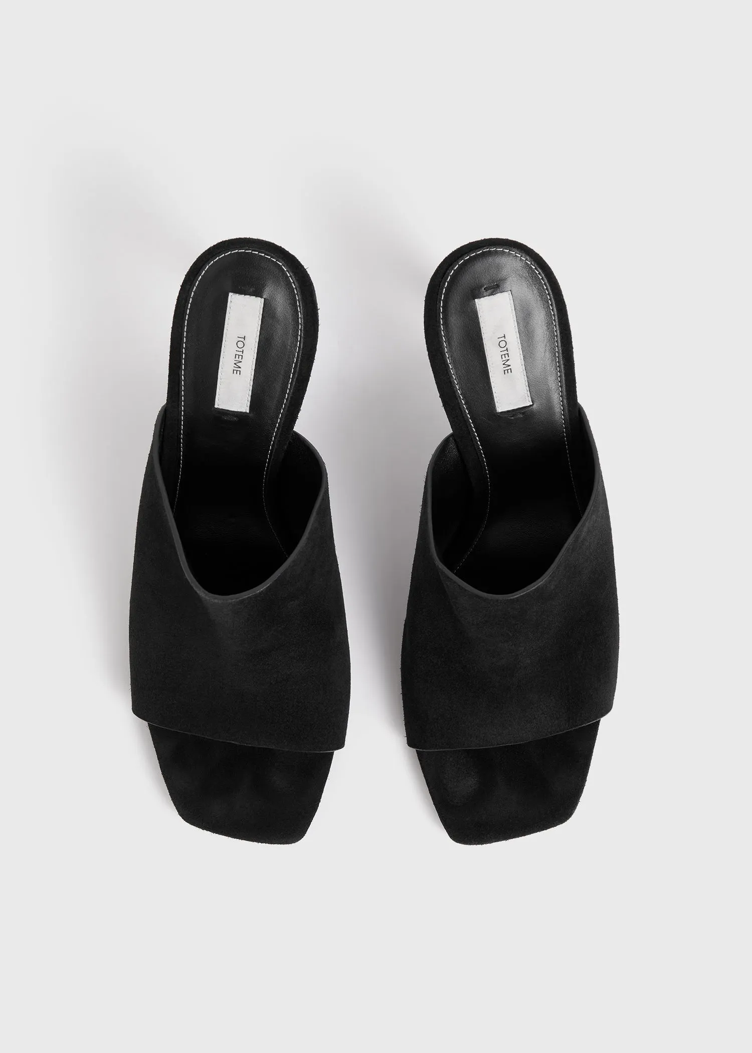 Velour-leather bandeau mules black sold by Toteme product image thumbnail 4