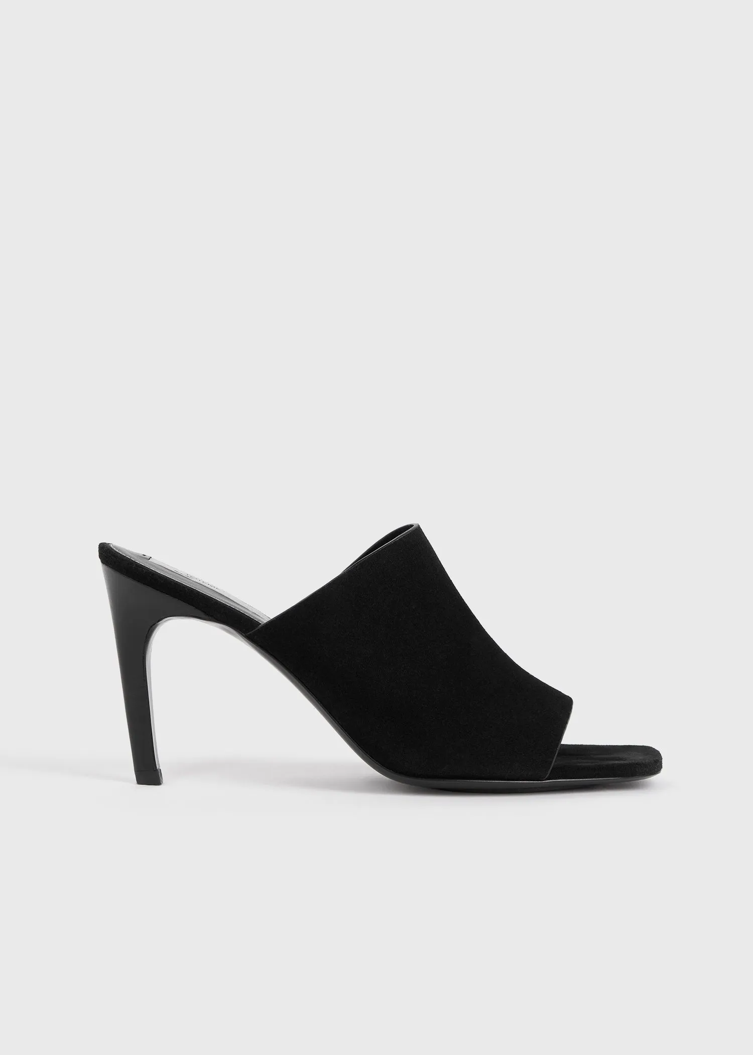 Velour-leather bandeau mules black sold by Toteme