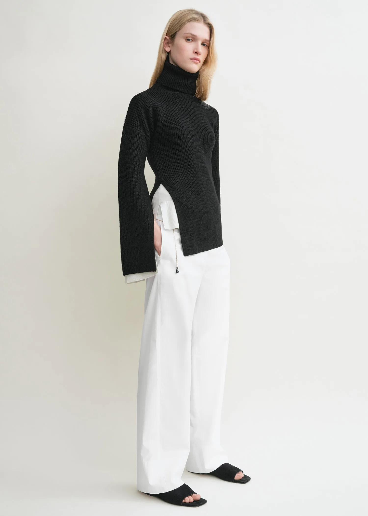 Slit sleeve knit black sold by Toteme product image thumbnail 2