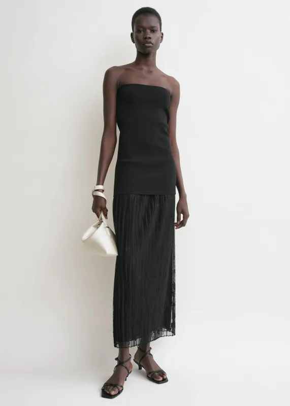 Floral tulle skirt black sold by Toteme