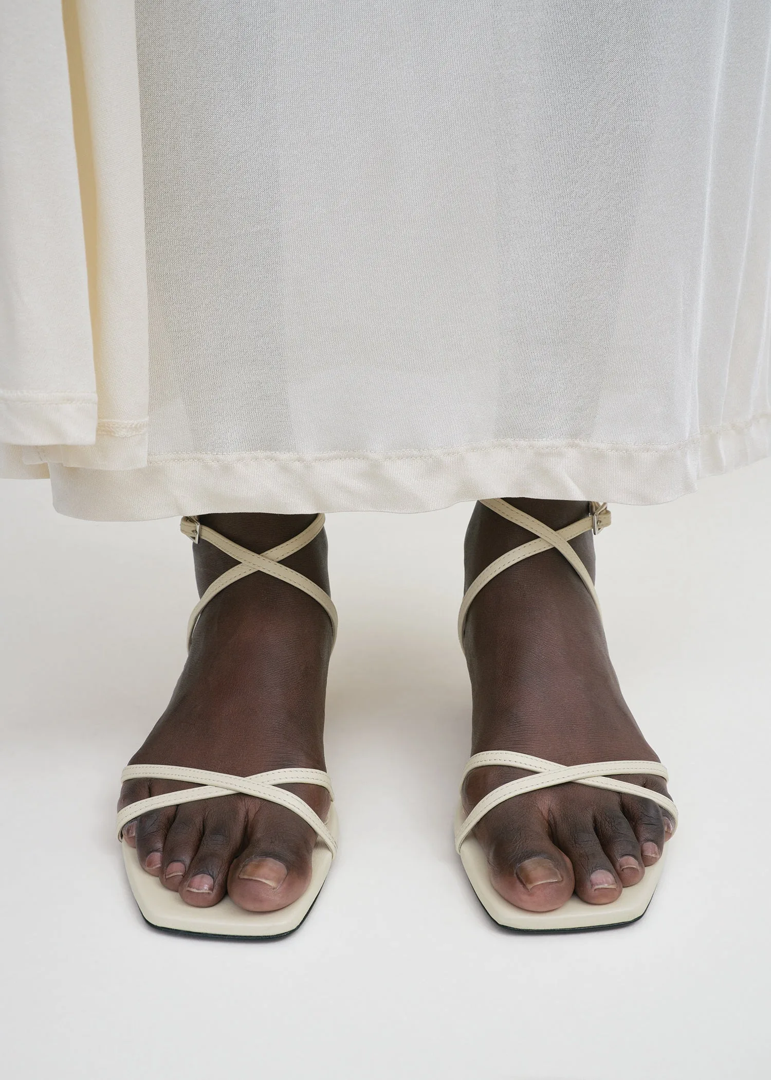 Leather crossover sandals off-white sold by Toteme product image thumbnail 2