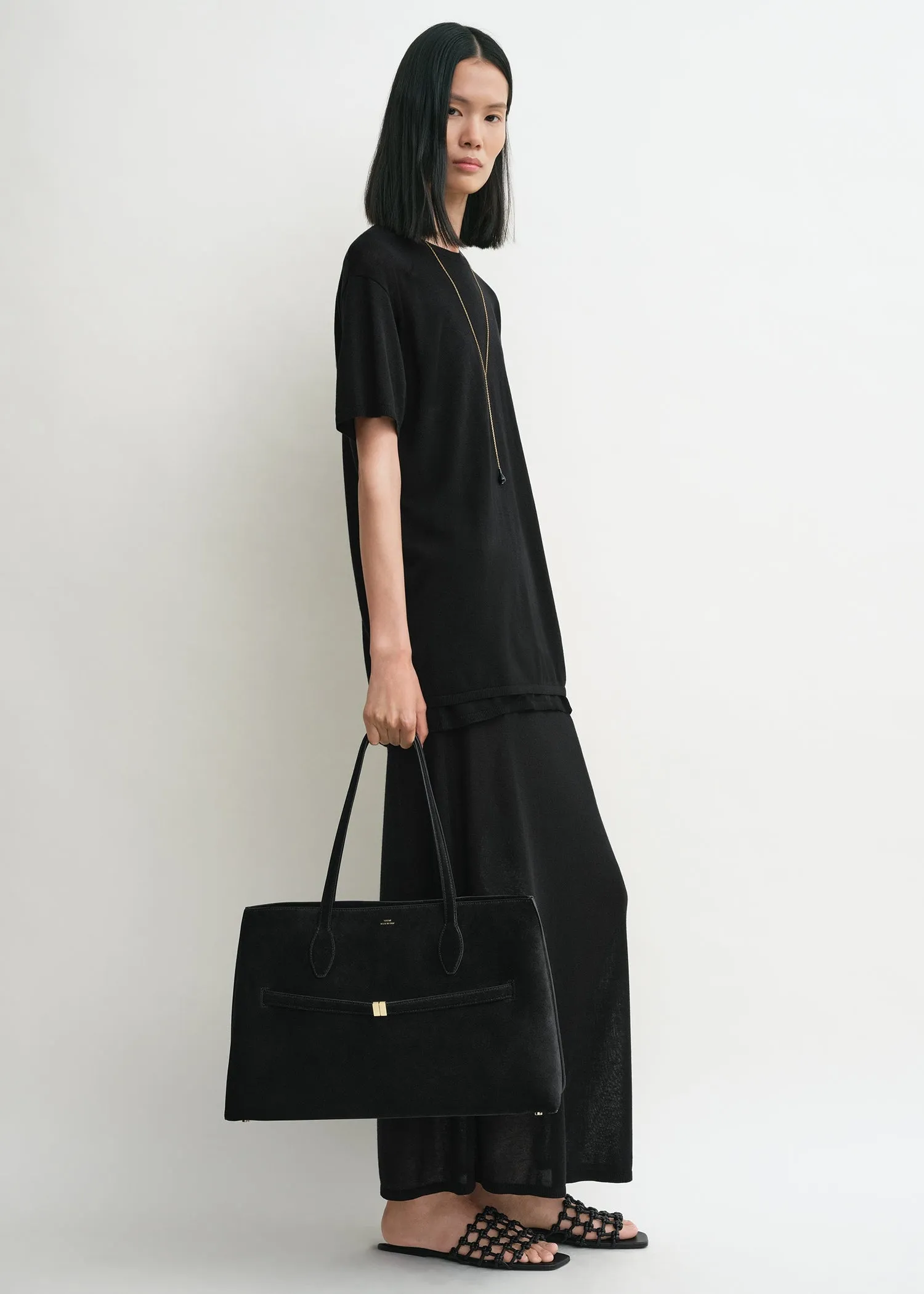 Suede lounge tote black sold by Toteme product image thumbnail 2