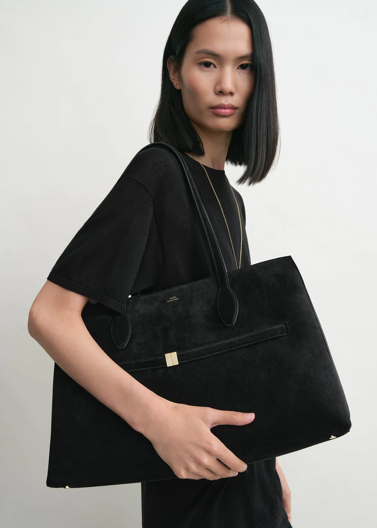 Suede lounge tote black sold by Toteme product image thumbnail 3