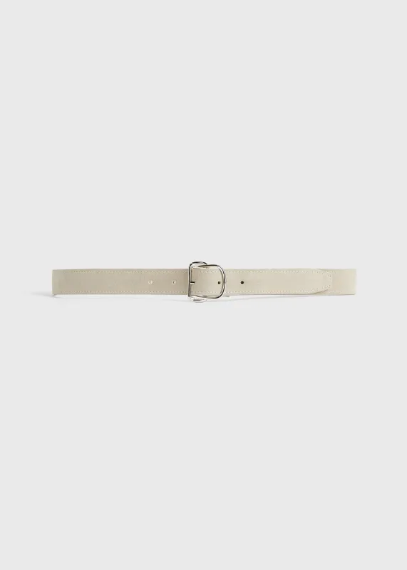 Swirl suede belt pearl sold by Toteme