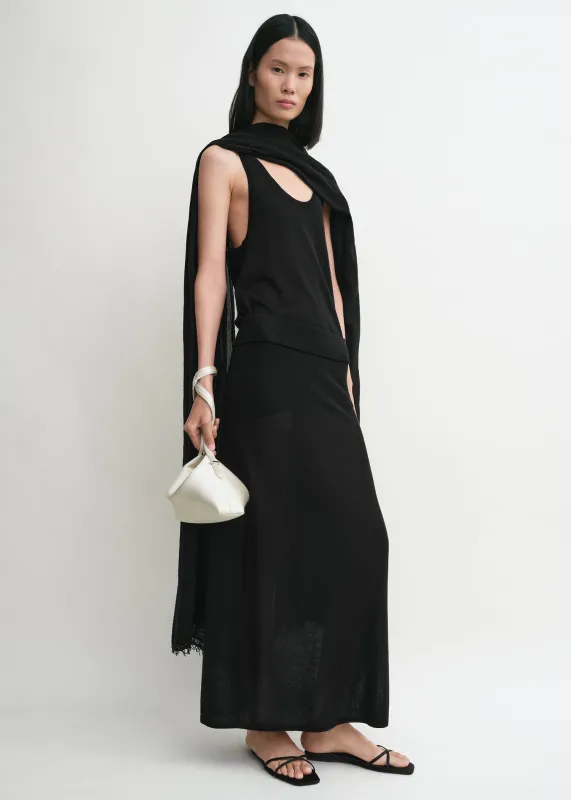 Long knit skirt black sold by Toteme