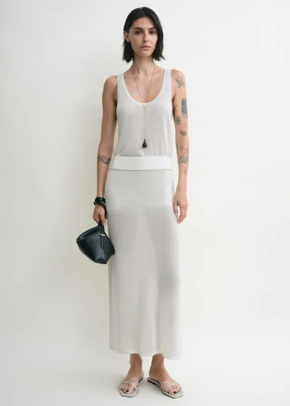 Long knit skirt white sold by Toteme