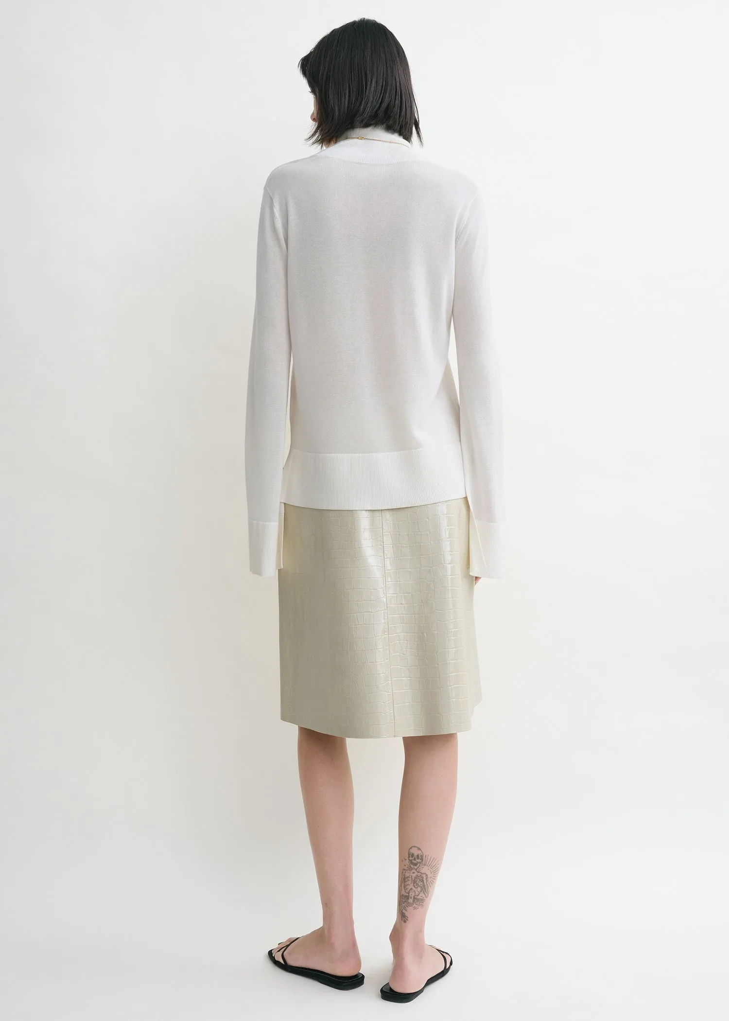 Croco-embossed skirt oyster sold by Toteme product image thumbnail 3
