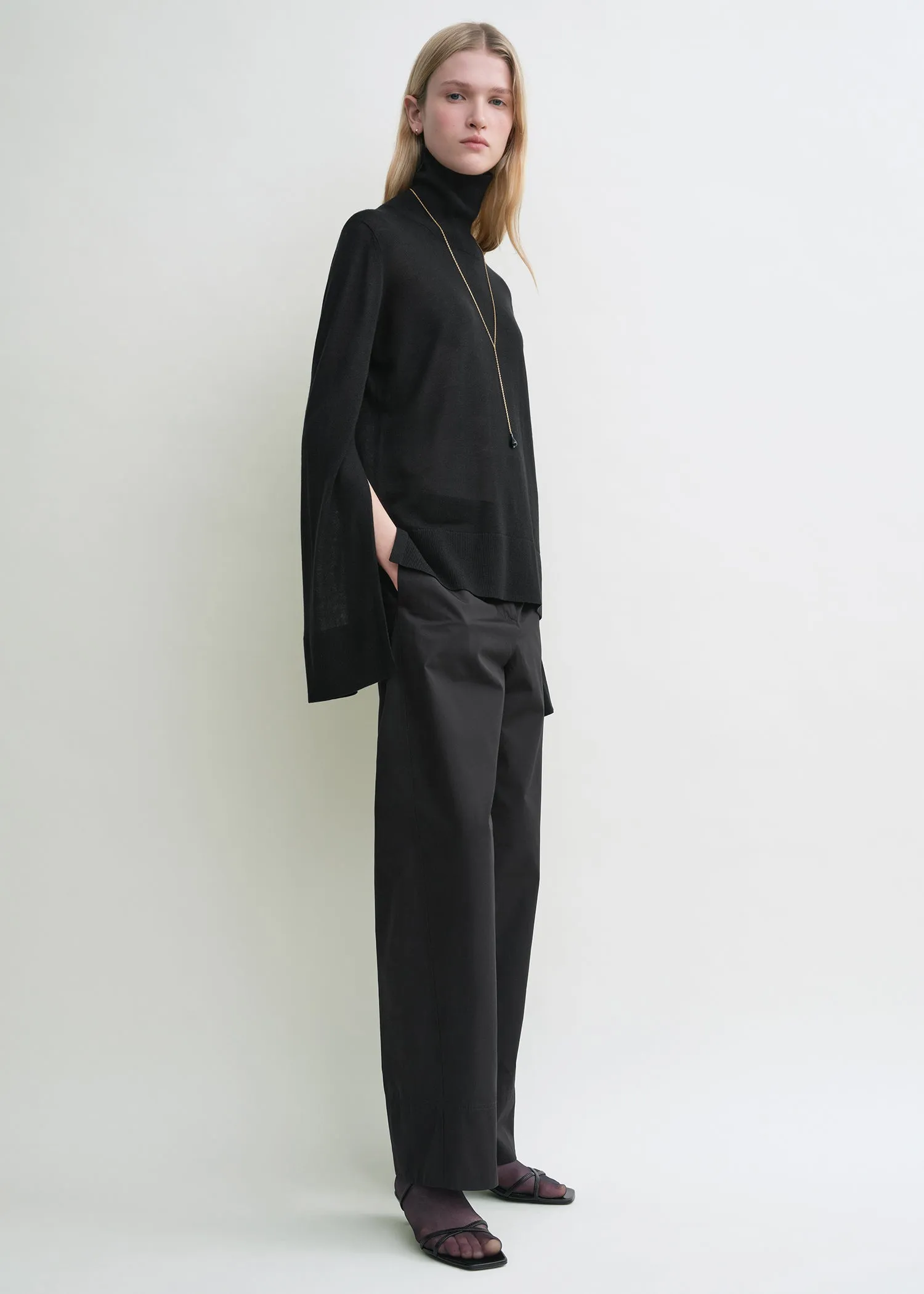 Slit sleeve turtleneck black sold by Toteme product image thumbnail 2