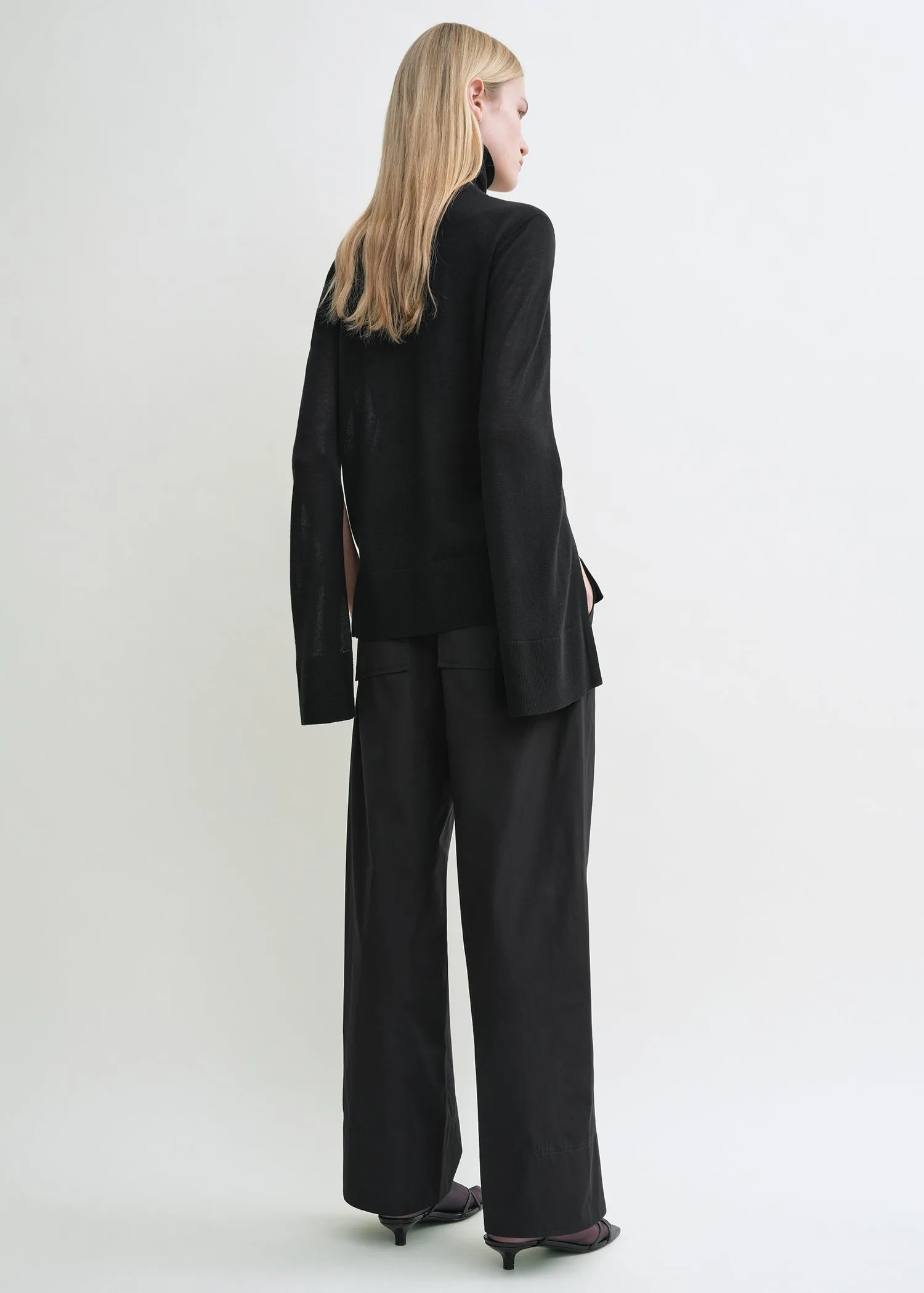 Slit sleeve turtleneck black sold by Toteme product image thumbnail 3