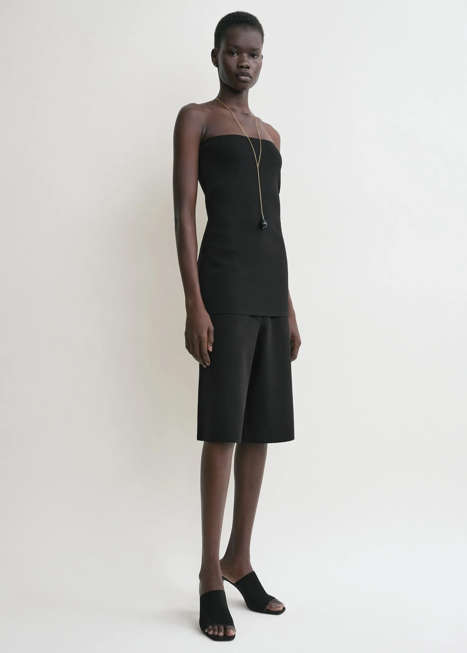 Compact knit tube top black sold by Toteme product image thumbnail 2
