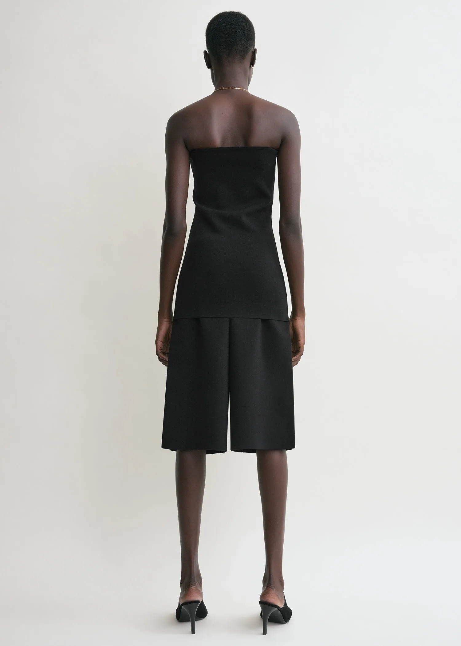 Compact knit tube top black sold by Toteme product image thumbnail 3