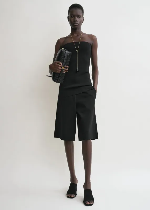 Compact knit tube top black made by Toteme