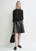 Croco-embossed skirt black sold by Toteme