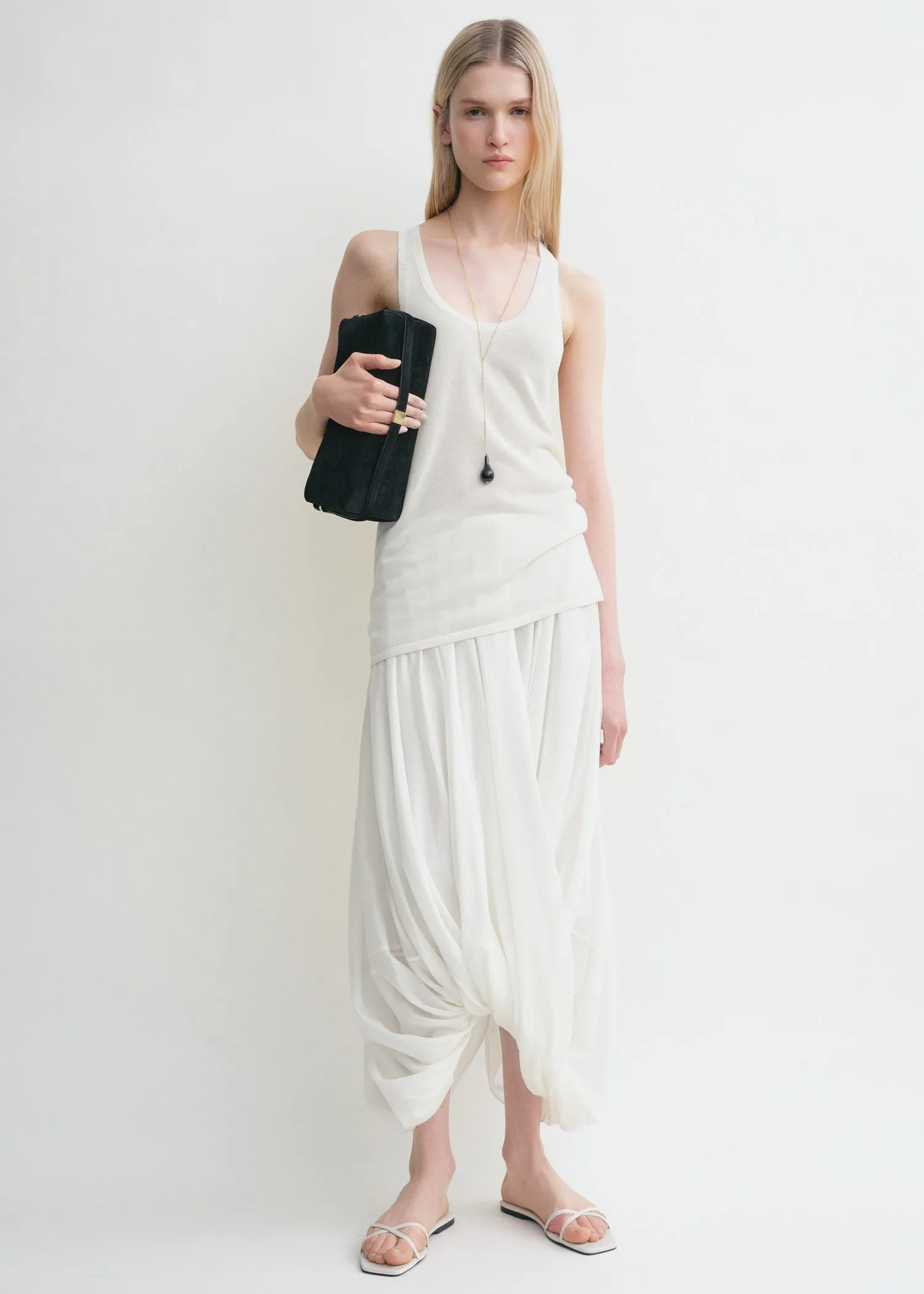 Cocoon skirt white sold by Toteme