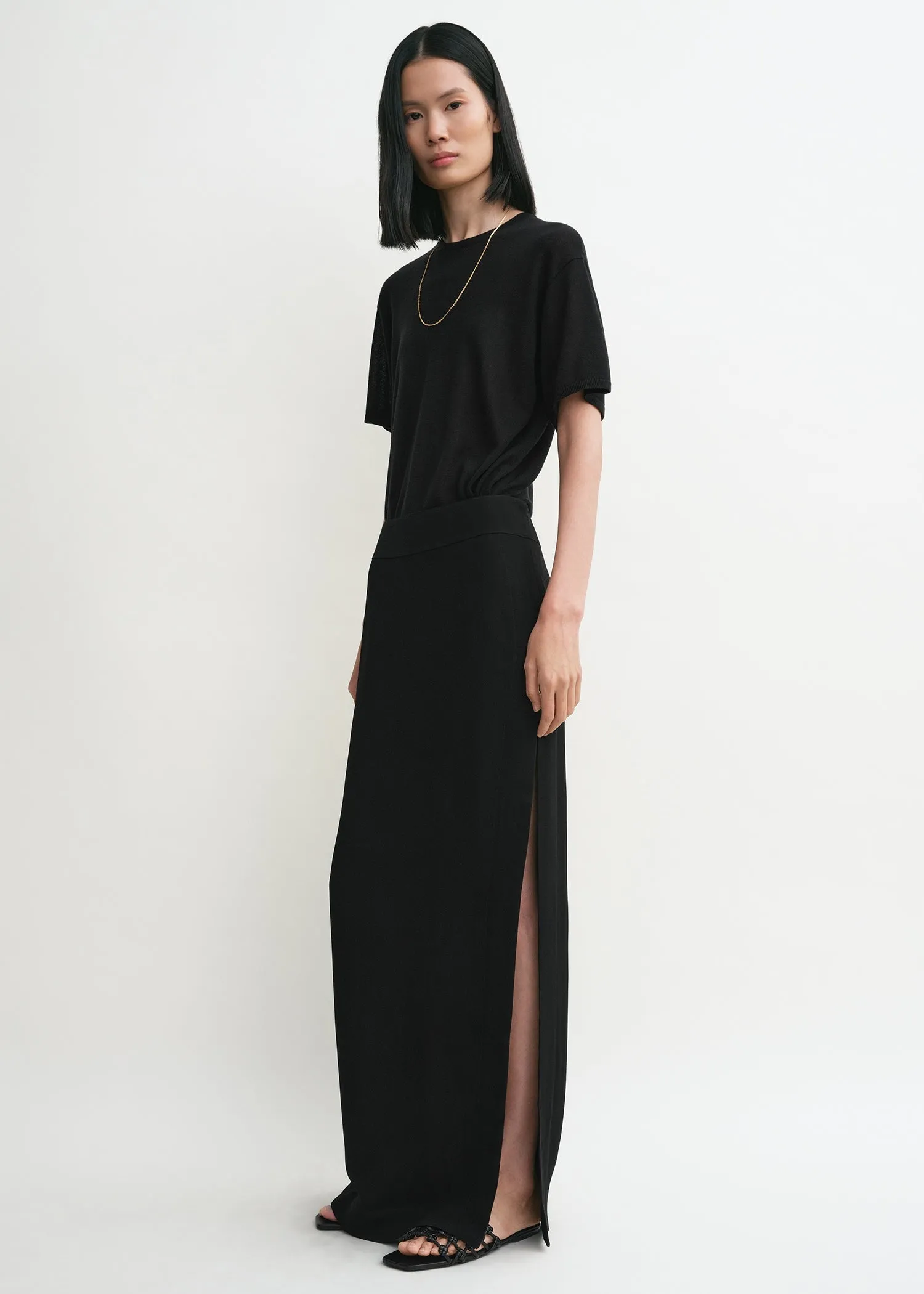 High slit skirt black sold by Toteme product image thumbnail 2