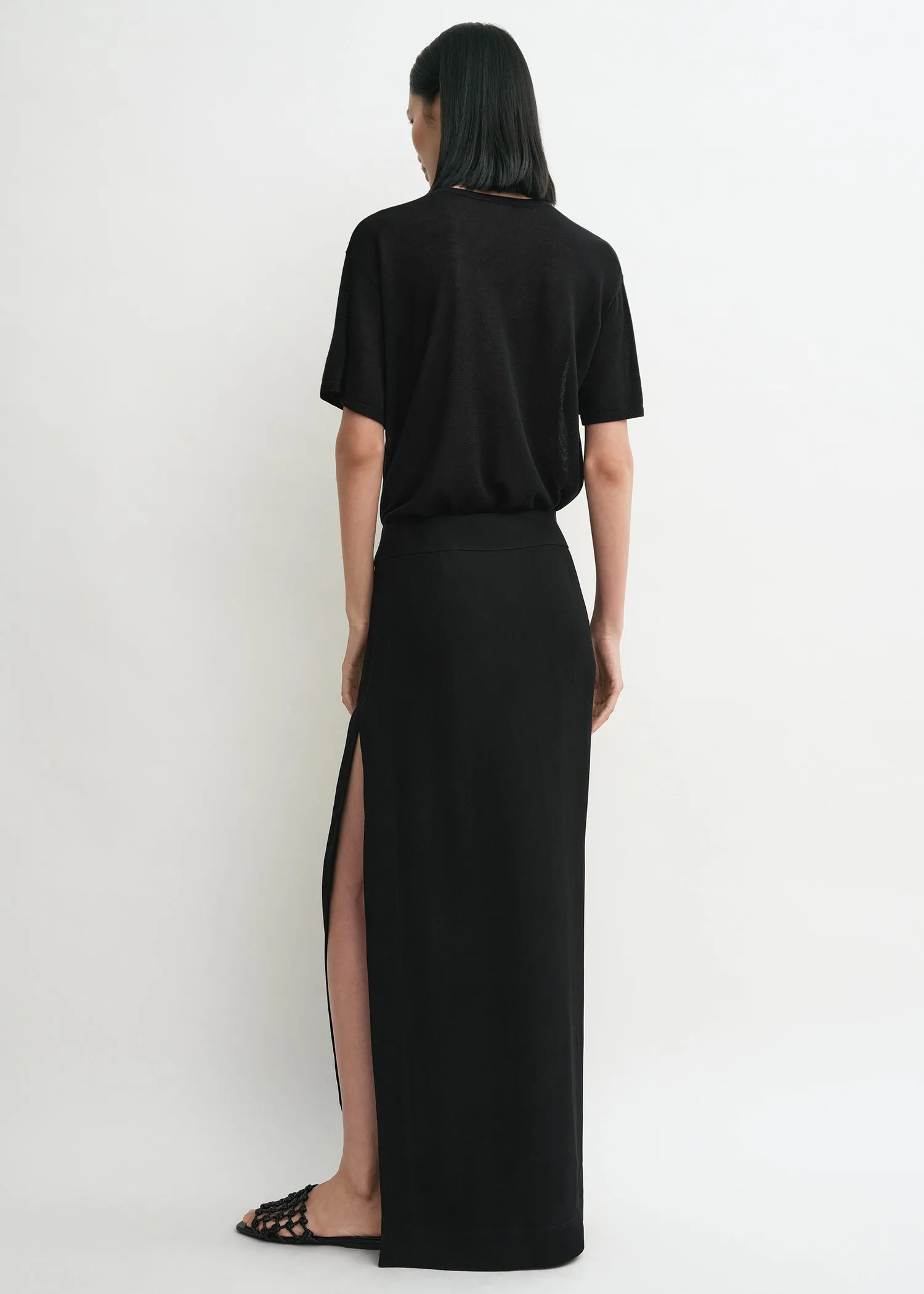 High slit skirt black sold by Toteme product image thumbnail 3