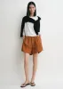 Monogram silk pj shorts terracotta sold by Toteme