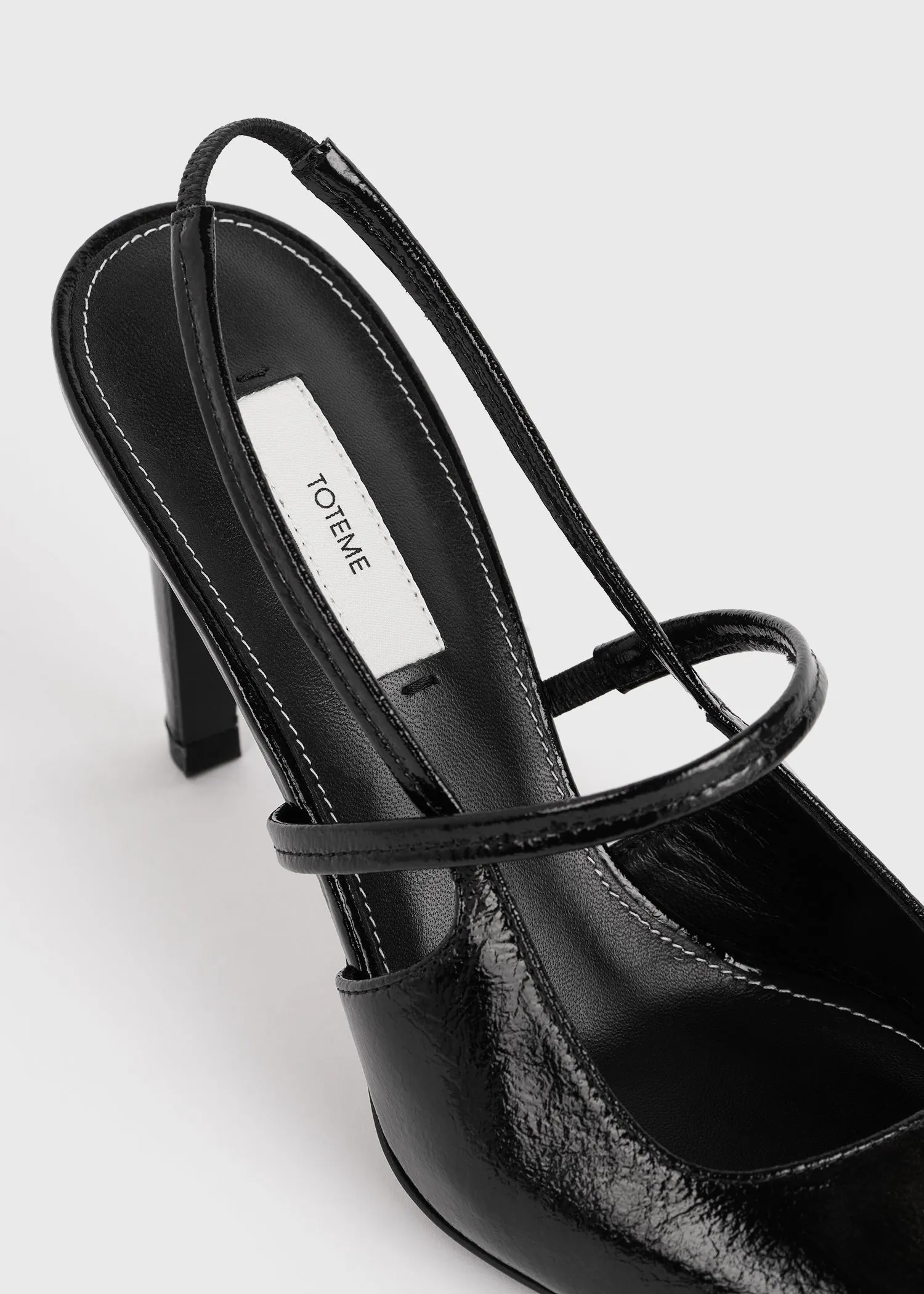 Naplack stiletto slingbacks black sold by Toteme product image thumbnail 5
