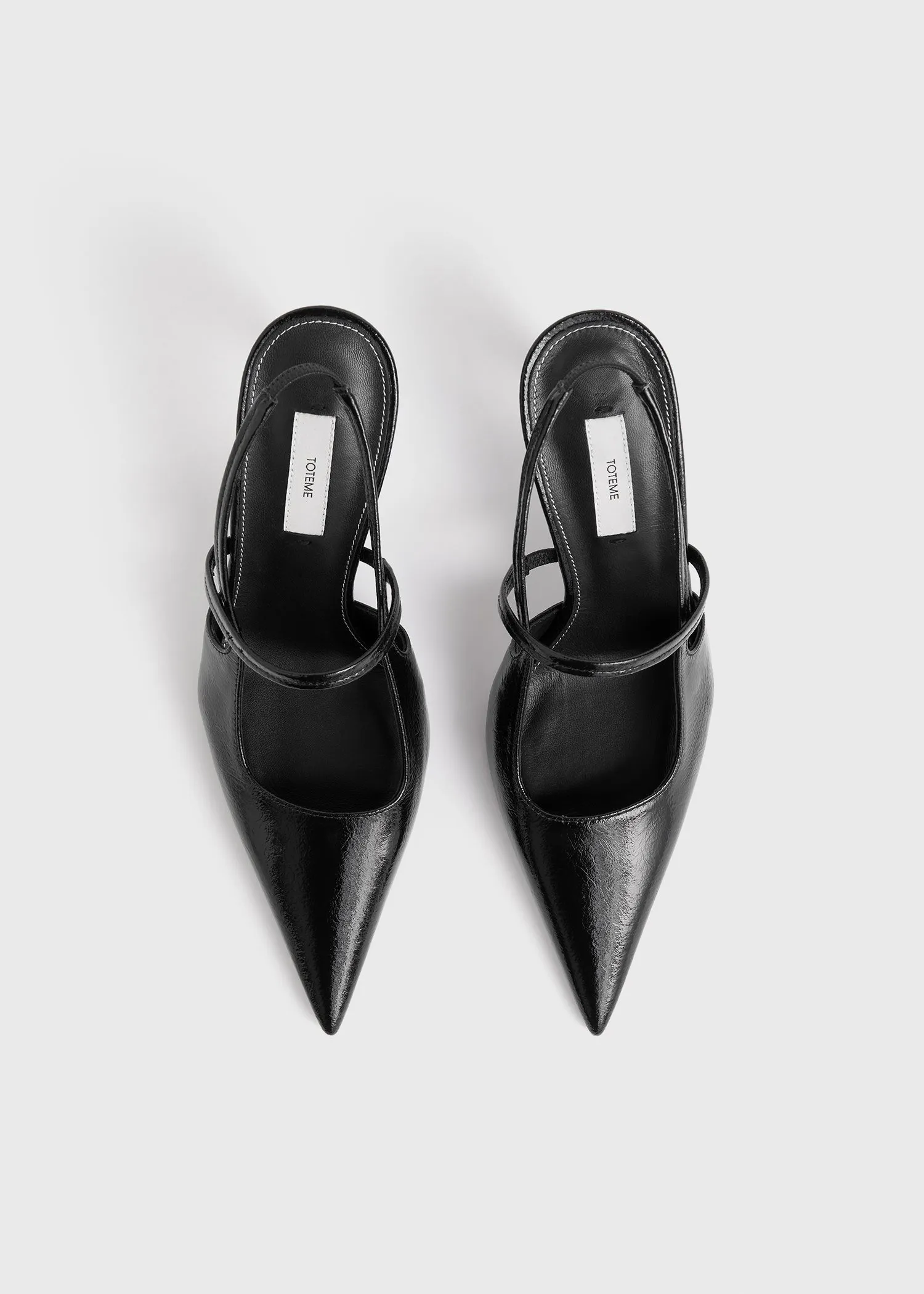 Naplack stiletto slingbacks black sold by Toteme product image thumbnail 4