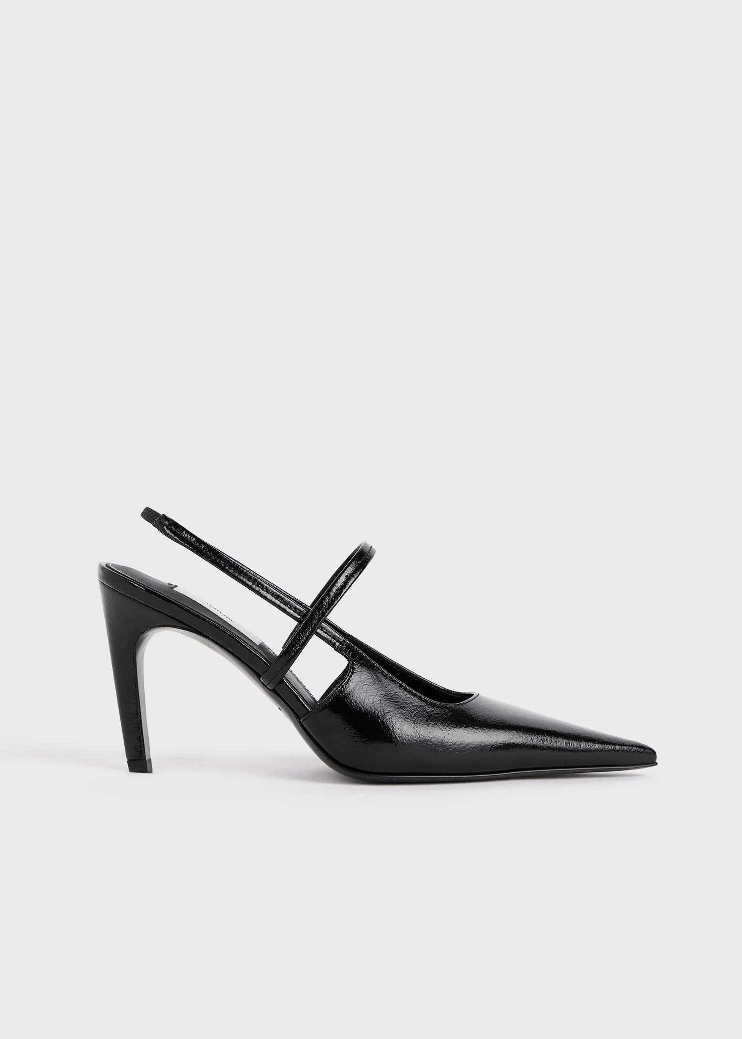 Naplack stiletto slingbacks black sold by Toteme