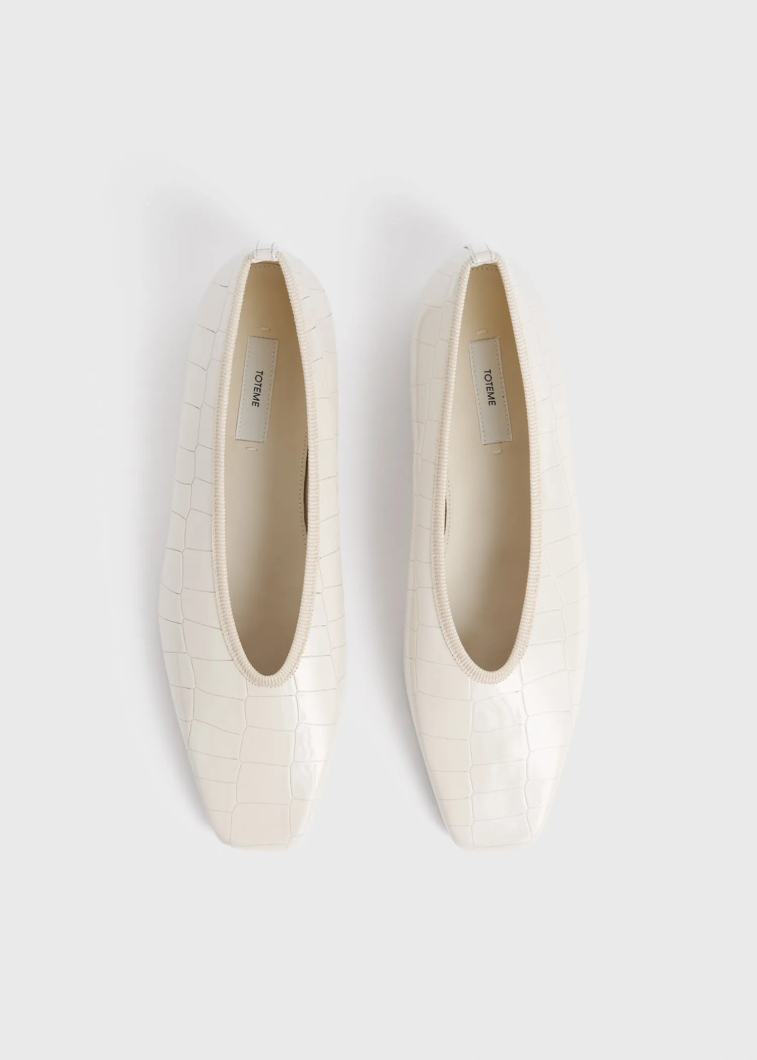 Minimalist croco-embossed ballerinas oyster sold by Toteme product image thumbnail 4