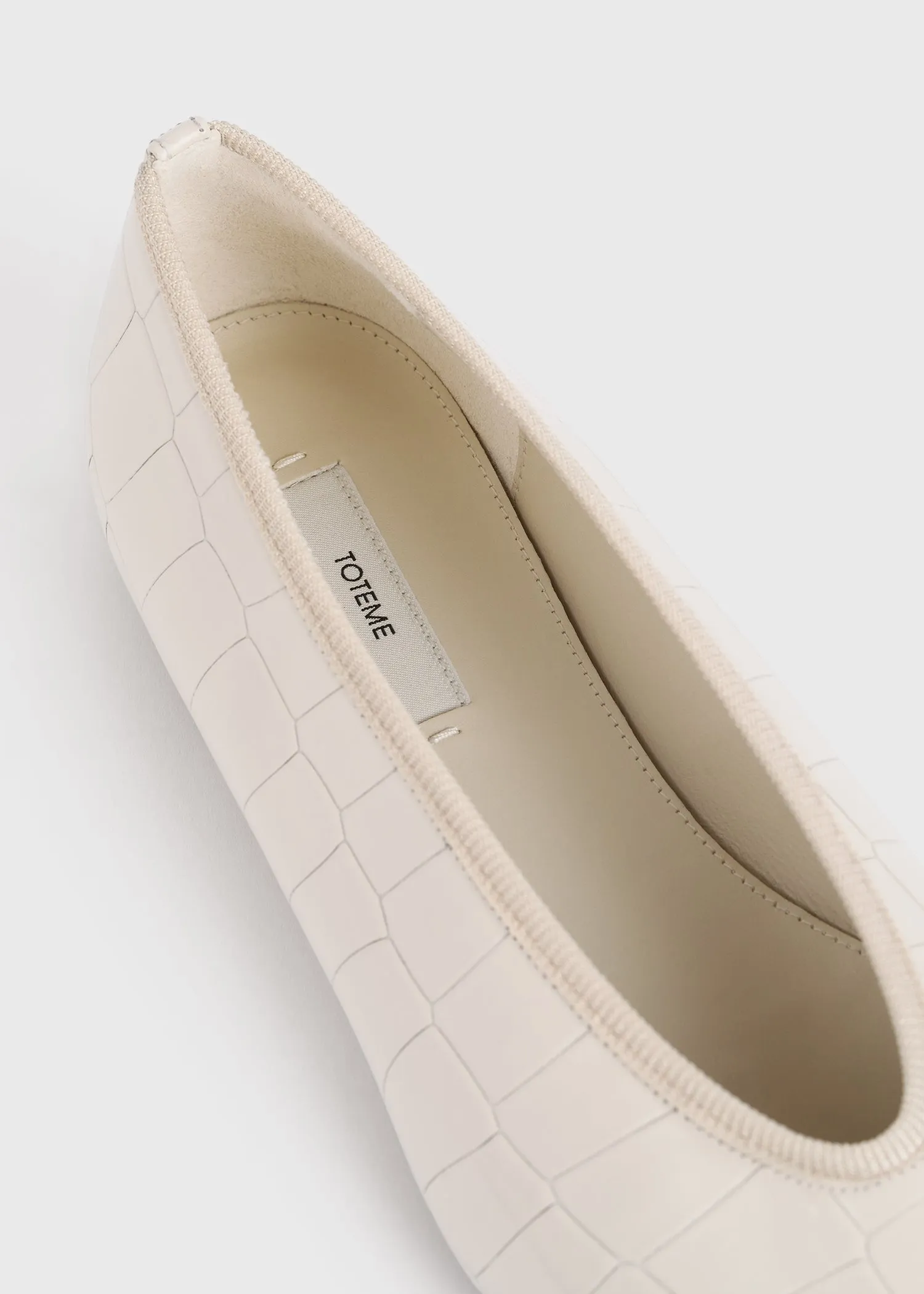Minimalist croco-embossed ballerinas oyster sold by Toteme product image thumbnail 5
